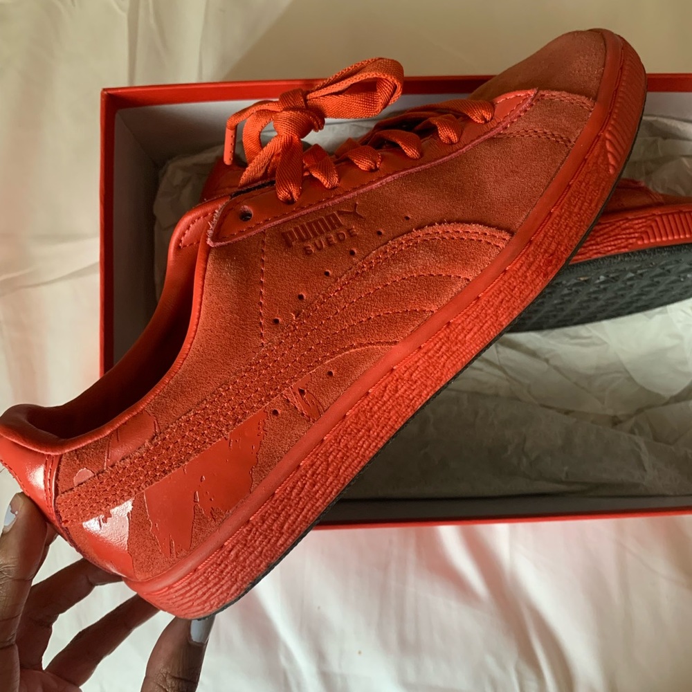 PUMA Women’s Red Suede Classic Sneakers